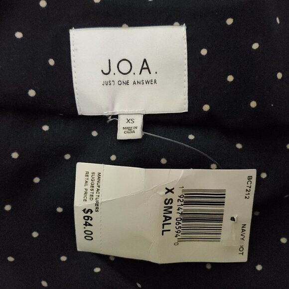 J.O.A Darling Details Navy Polka Dot Slip Dress XS NWT - Picture 4 of 5